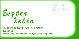 eszter kello business card